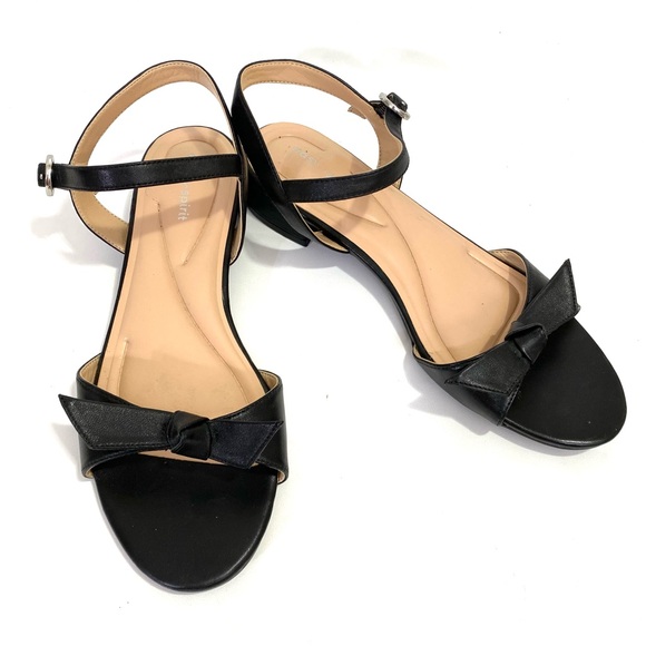 Easy Spirit Flat Ankle Strap Black Sandals 9.5 M Open Toe Bow Round Toe - Picture 5 of 12